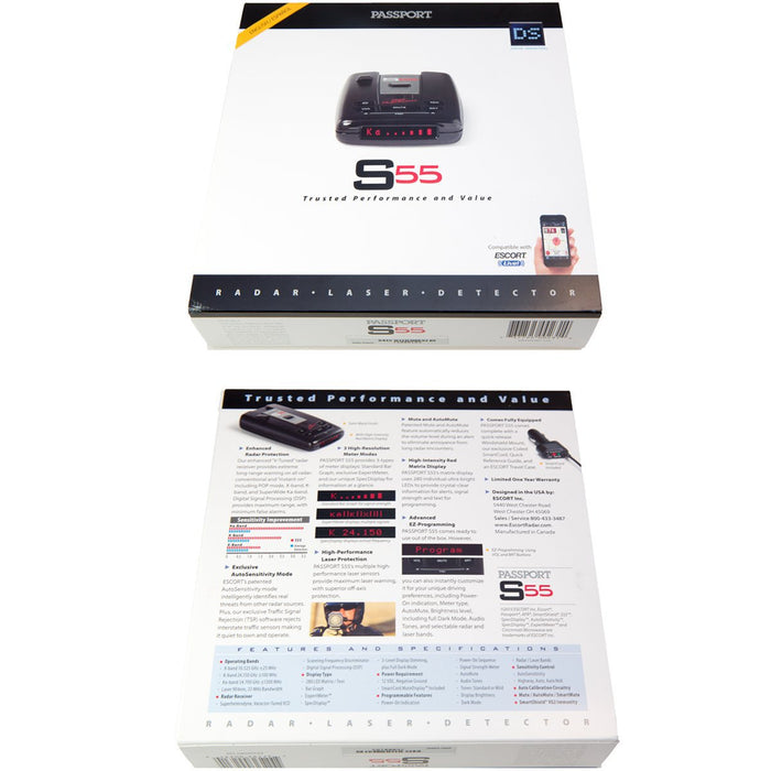 Escort Passport S55 High Performance Radar and Laser Detector (OPEN BOX)