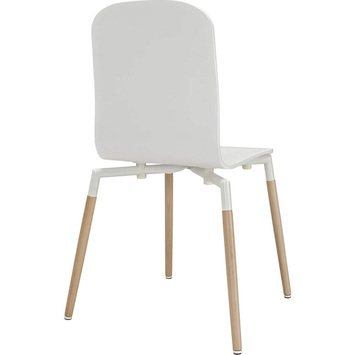 Modway Stack Dining Wood Side Chair in White / Stack - Open Box