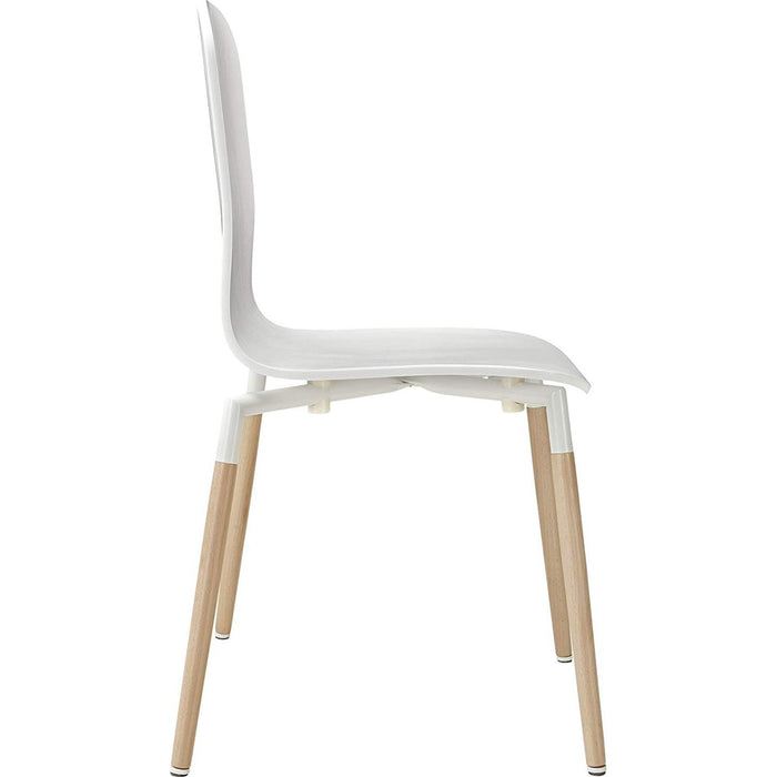 Modway Stack Dining Wood Side Chair in White / Stack - Open Box