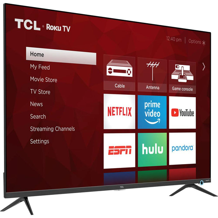 TCL 65S525 65-inch 5-Series S525 Roku Smart HDR 4K UHD TV (2019) Wall Mount Bundle