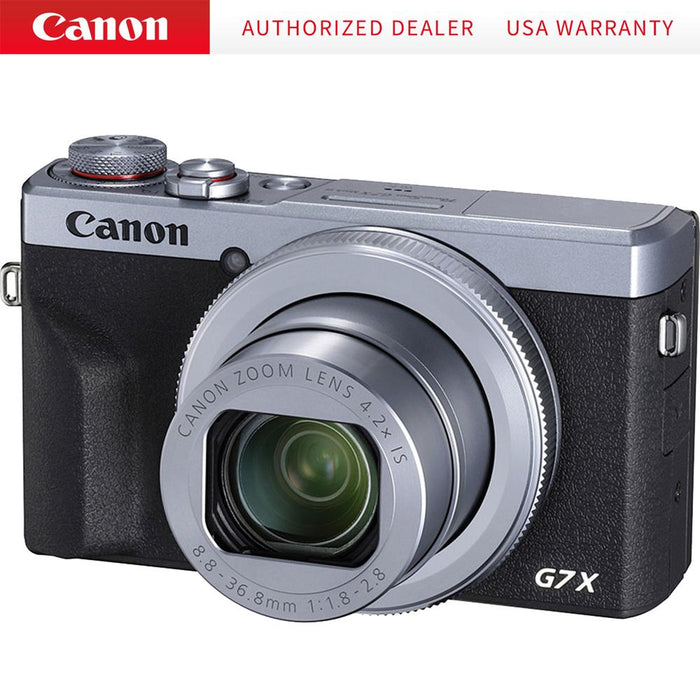 Canon PowerShot G7 X Mark III 20.1MP 4.2x Optical Zoom Digital Camera-Silver(3638C001)