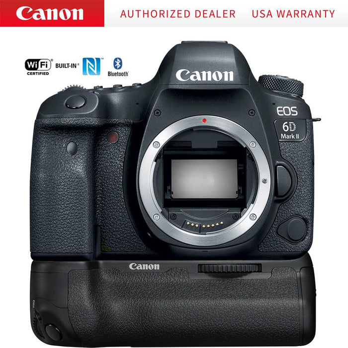 Canon EOS 6D Mark II 26.2MP Full-Frame DSLR Camera (Body) + BG-E21 Battery Grip