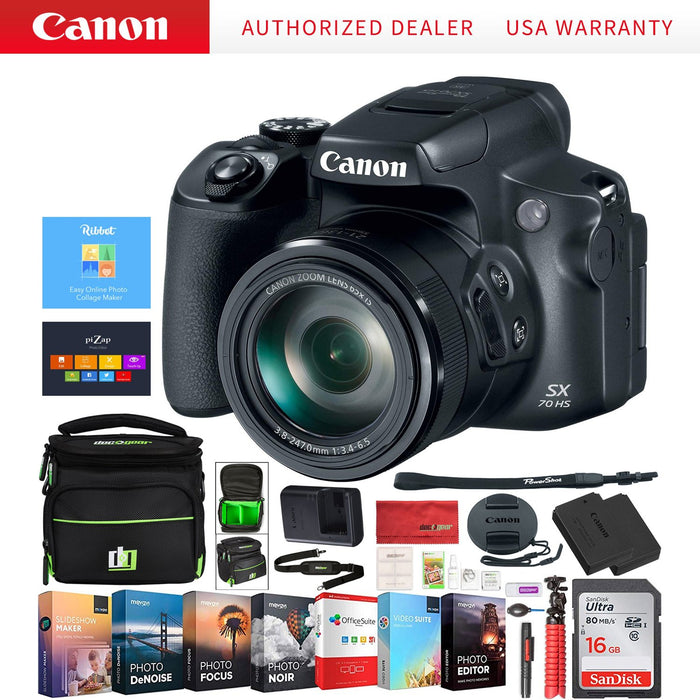 Canon PowerShot SX70 HS Bridge Camera, 4K Ultra HD, 20.3MP
