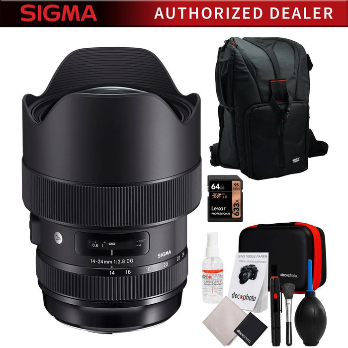 Sigma 14-24mm f/2.8 DG HSM Art Lens Full Frame Ultra Wide Angle Nikon F Mount Bundle