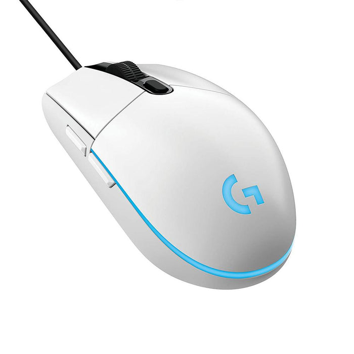 Logitech G203 Prodigy RGB Wired Gaming Mouse White + Mouse Pad & Cleaning Cloth