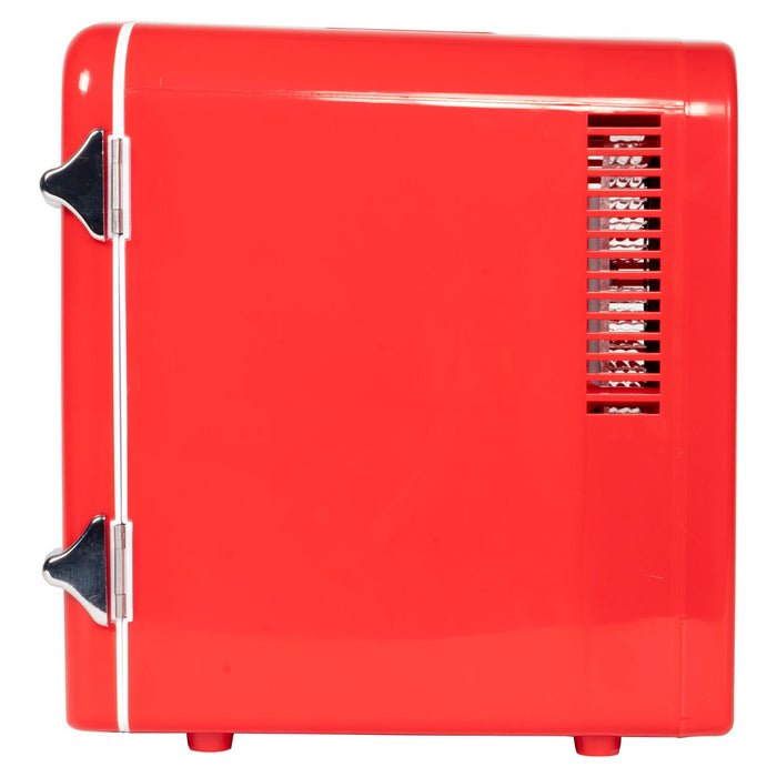 RCA Mini Retro Fridge 6 Can Beverage Compact Refrigerator and Warmer - Red