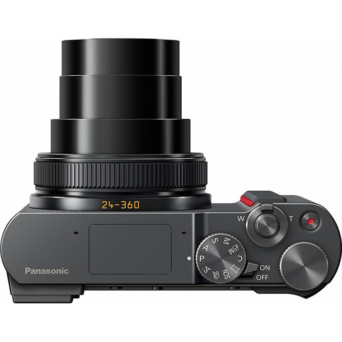 Panasonic LUMIX ZS200 4K Digital Camera DC-ZS200S Silver 15x Zoom LEICA Lens Kit