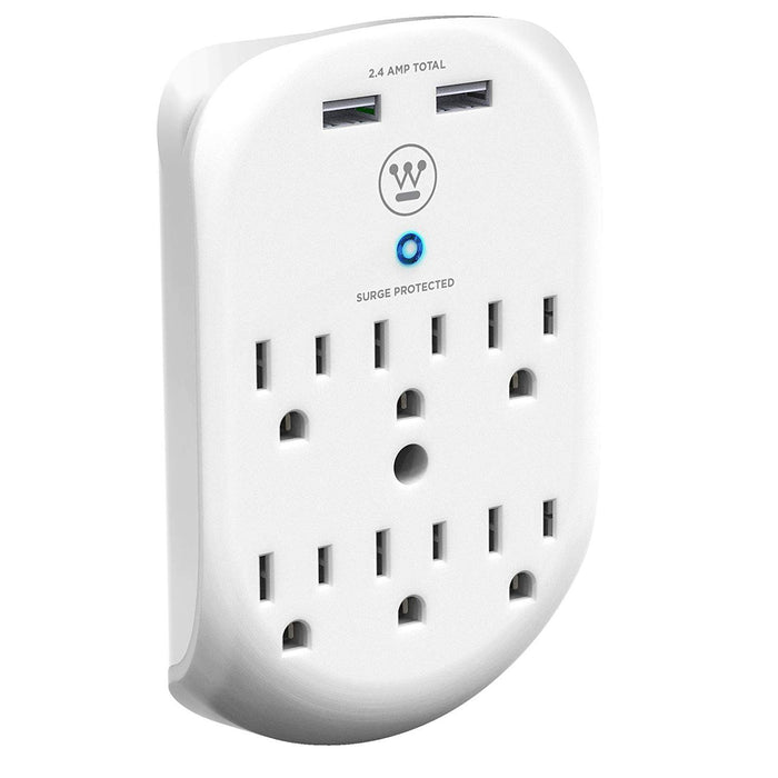 Westinghouse Sure Series Wall Surge 6 Wall Tap with 2 USB Ports 96010