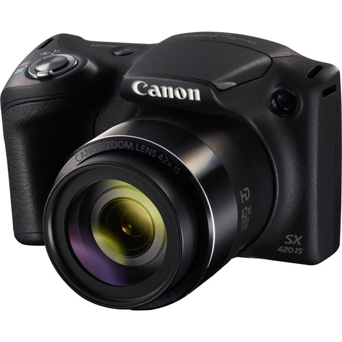 Canon PowerShot SX420 Digital Camera 42x Optical Zoom HD Wi-Fi NFC Black Bundle