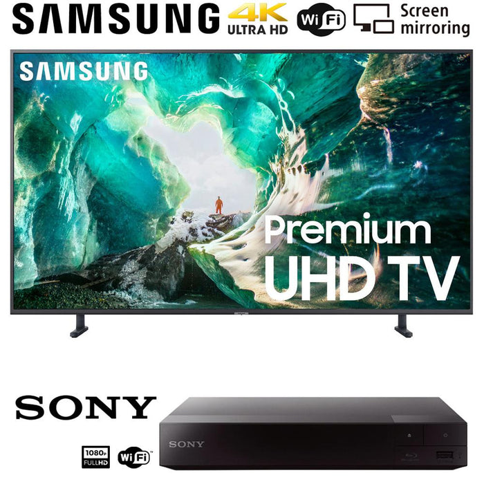 Samsung UN65RU8000 65" LED Smart 4K UHD TV (2019) w/ Sony Blu-ray Disc Player