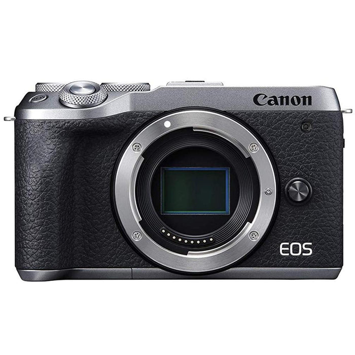Canon EOS M6 Mark II Mirrorless Camera Body Only Lens Adapter EF-EOSM Kit Silver