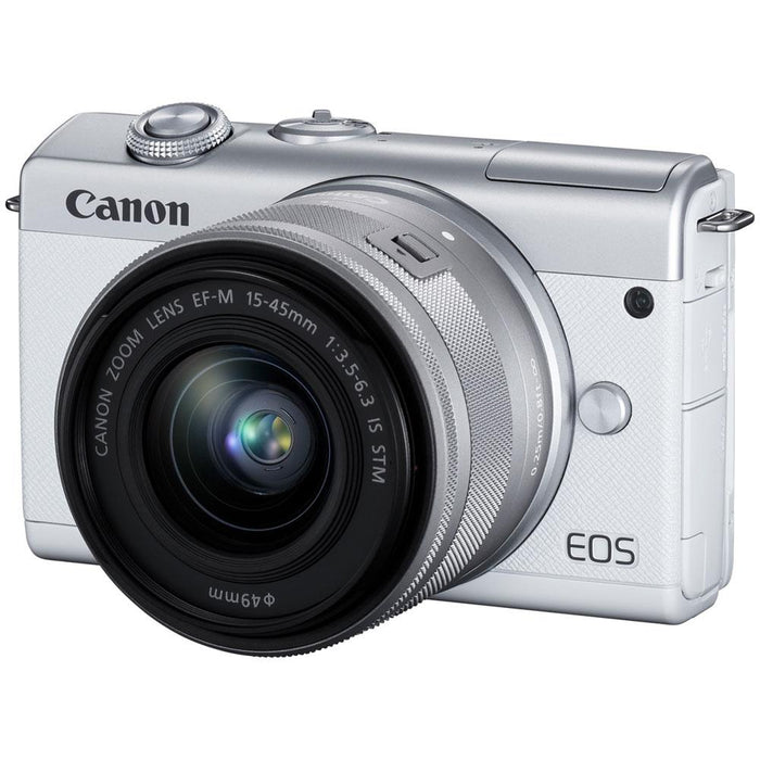 Canon EOS M200 24.2MP Mirrorless Digital Camera with EF-M 15-45mm IS STM Lens (White)