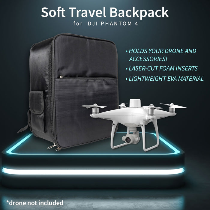 General Brand Soft Travel Backpack with Laser-Cut Foam Inserts for DJI Phantom 4 Drone
