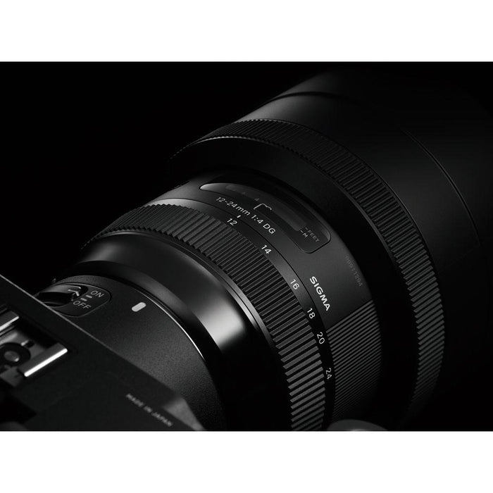 Sigma 12-24mm F4 DG HSM Art Lens for Nikon F Mount Cameras Case Accessory Bundle