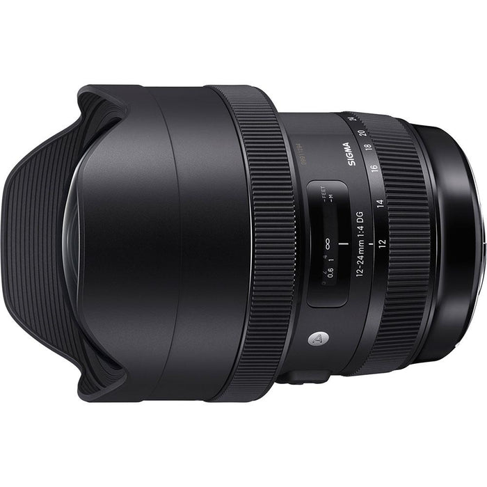 Sigma 12-24mm F4 DG HSM Art Lens for Nikon F Mount Cameras Case Accessory Bundle