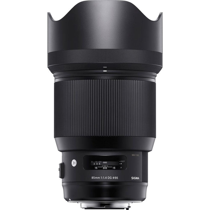 Sigma 85mm f1.4 DG HSM Art Lens for Canon EF Mount Cameras Case Accessory Bundle