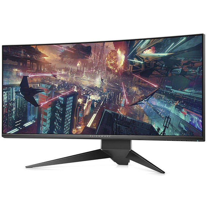 Dell Alienware LED UltraWide HD GSync Curved  Monitor (Silver) w/ Accessories Bundle