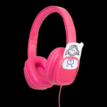 Deco Gear Kids' Over-Ear Pink Customizable Headphones w/ Safe Ears Volume Limiter - 2-Pack