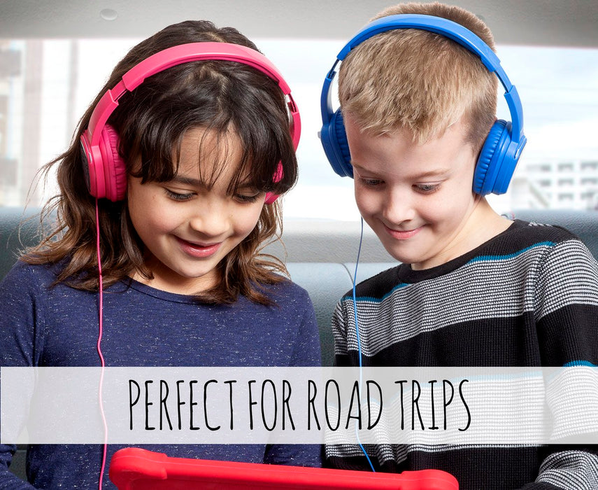 Deco Gear Kids' Over-Ear Blue Customizable Headphones w/ Safe Ears Volume Limiter - 2 Pack