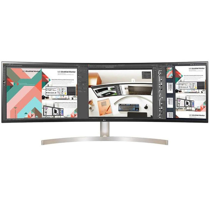 LG 49" Class UWide Dual QHD IPS Curved LED Monitor+Deco Gear Accessories Bundle