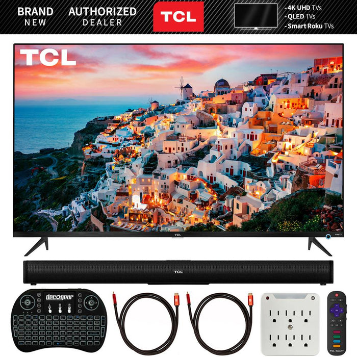 TCL 55S525 55-inch 5-Series Roku Smart HDR 4K UHD TV (2019) w/ Sound Bar Bundle