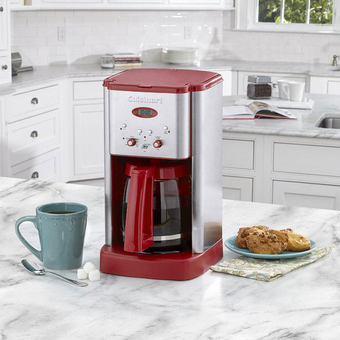 Cuisinart DCC-1200 Brew Central 12 Cup Programmable Coffeemaker, Red/Silver, Refurbished