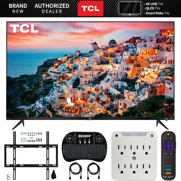 TCL 65S525 65-inch 5-Series S525 Roku Smart HDR 4K UHD TV (2019) Wall Mount Bundle