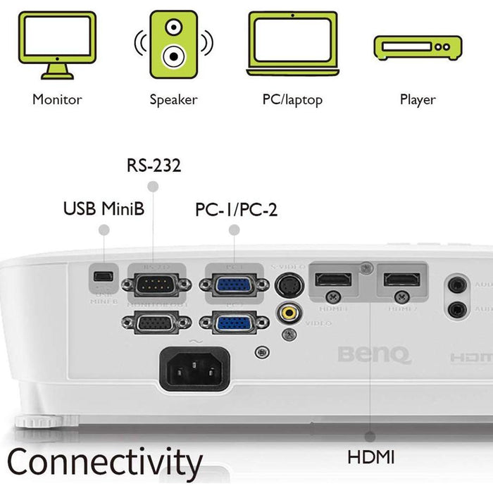 BenQ MS535A 1080p Support SVGA 3600 Lumen HDMI Vibrant DLP Color Projector - Refurb