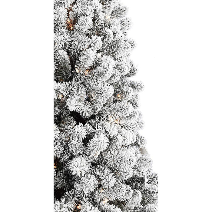 Fraser Hill Fraser Hill Farm 6.5  Alaskan Flocked Christmas Tree - 8F Clr LED EZ