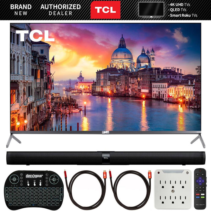 TCL 65" 6-Series 4K QLED UHD HDR Roku R625 Smart TV (2019) w/ Sound Bar Bundle