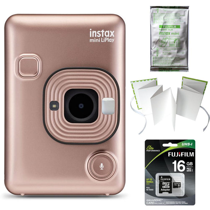 Capture Life's Moments with the Fujifilm Instax Mini LiPlay Camera in Blush  Gold - Instant Memories!
