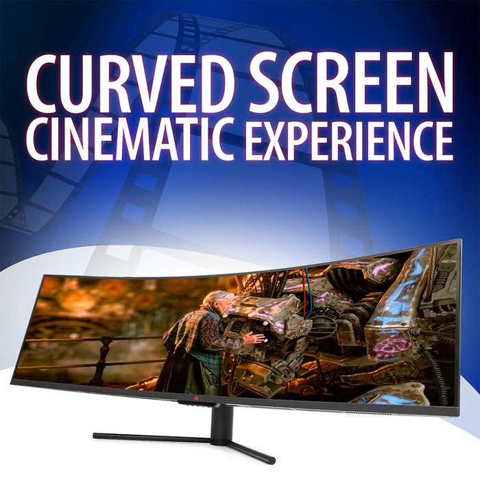 Deco Gear 49"Curved Ultrawide 3840x1080, 32:9 144Hz FreeSync 4ms Gaming Monitor (Open Box)