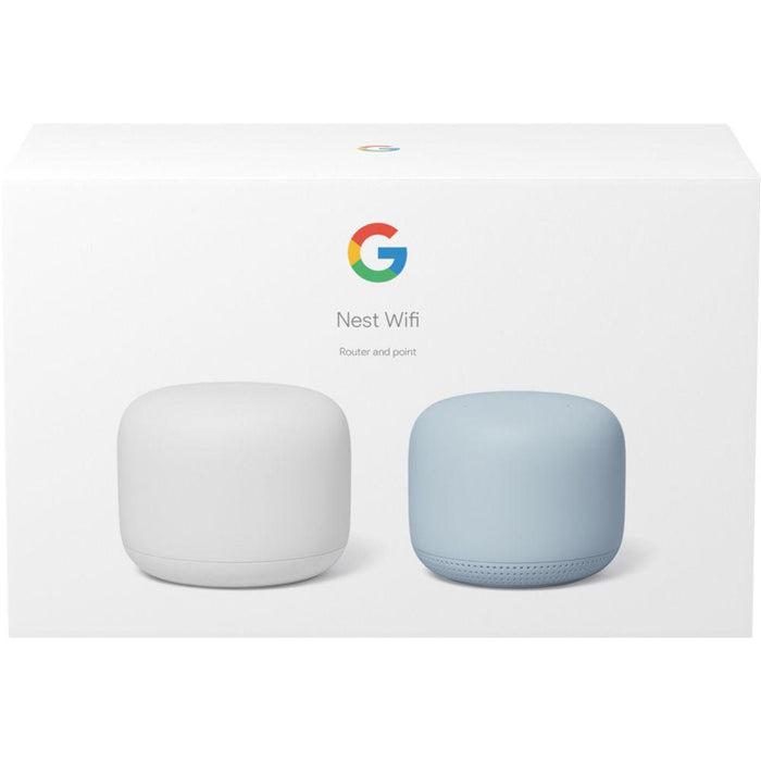 Google Nest Wifi Router and Point S1 + C1, Mist (2PK) with Accessories Bundle