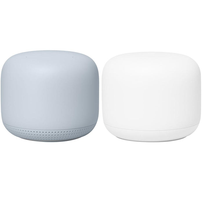 Google Nest Wifi Router and Point S1 + C1, Mist (2PK) + Shelf Outlet Stand Bundle