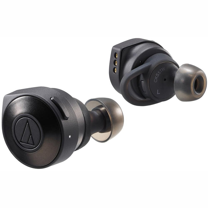 Audio-Technica Solid Bass Wireless In-Ear Headphones (Black) with Battery Bank Bundle