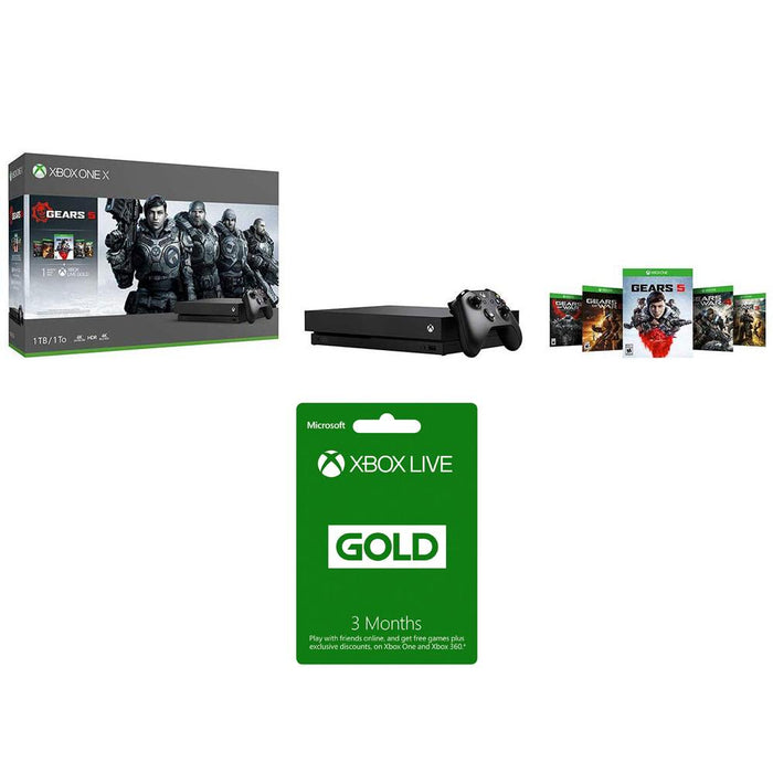 Microsoft Xbox One X Gears Of War 5 Bundle with Controller + Gold Membership