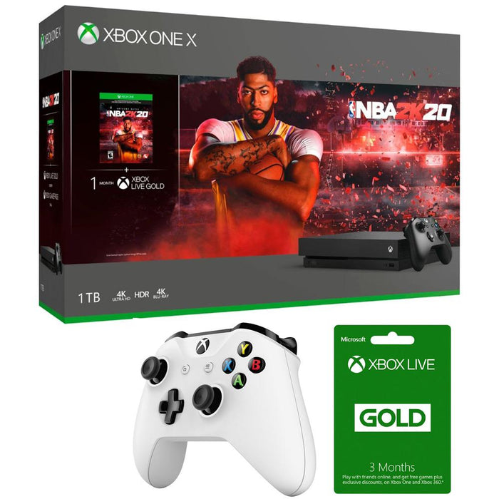 Microsoft Xbox One X 1 TB Console with NBA 2K20 + Controller & Gold Membership