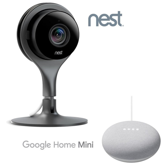 Google Nest Cam Indoor Security Camera with Google Home Mini