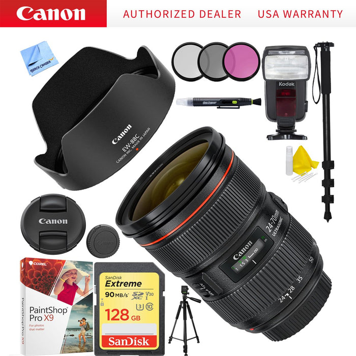 Canon EF 24-70mm f/2.8L II USM Lens with Sandisk 128GB Bundle