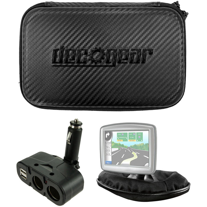 Deco Gear GPS Essentials Bundle with Weighted mount, DC Splitter, and Hard Case