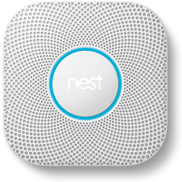 Google Nest Protect 2nd Gen Smoke Alarm (S3000BWES) with Google Nest Hub Max - Chalk