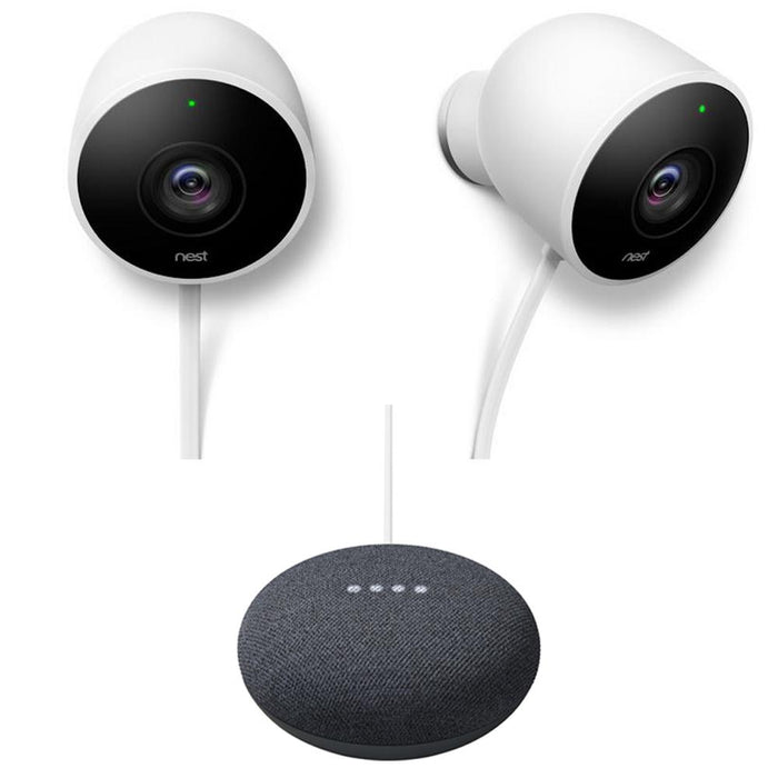 Google Nest Wired Outdoor Security Standard Surveilance 2 Pack + New Mini Promo Bundles