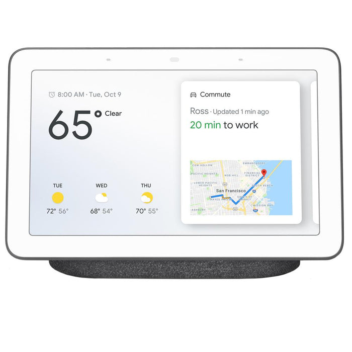 Google Nest Hub with Google Assistant, Charcoal + Google Nest Mini 2nd Gen, Charcoal