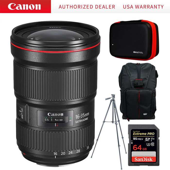 Canon EF 16-35mm f/2.8L III USM Ultra Wide Angle Zoom Lens + 64GB Accessories Bundle