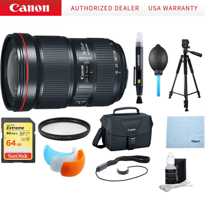 Canon EF 16-35mm f/2.8L III USM Ultra Wide Angle Zoom Lens & Multi Accessories Bundle