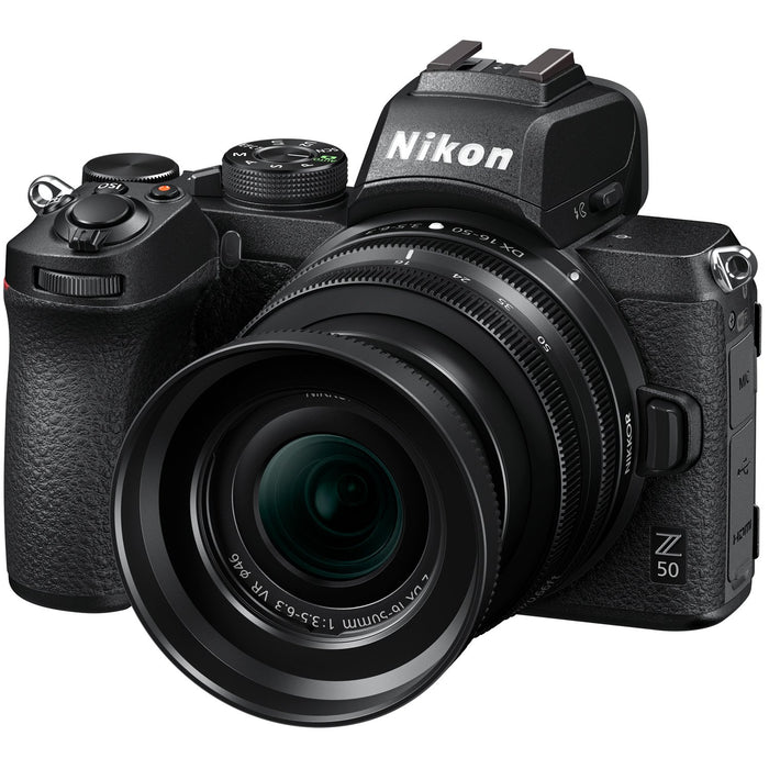 Nikon Z50 Mirrorless Camera 4K Z DX-Format + 16-50mm VR Lens Kit Backpack Bundle