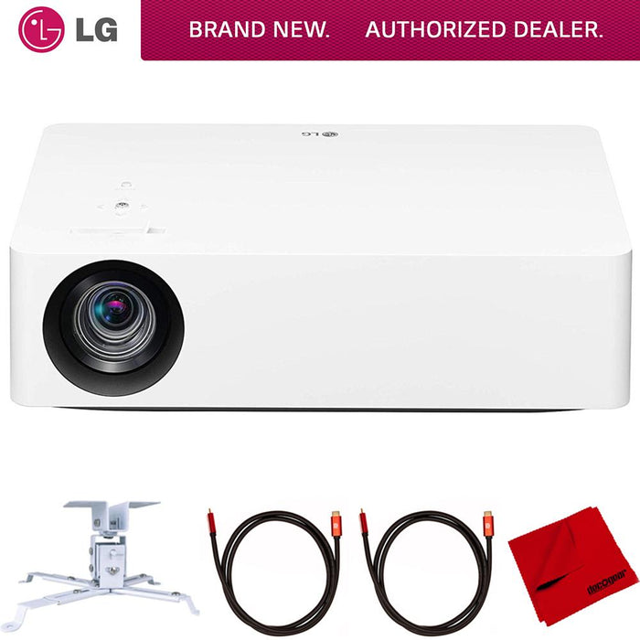 LG 4K UHD LED Smart Home Theater Projector 140" Screen + Ceiling Mount Bundle
