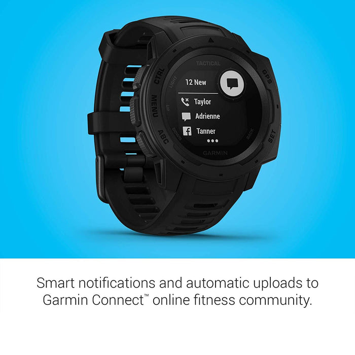 Garmin Instinct Tactical Outdoor GPS Smart Watch (010-02064-70) w/ Accessories Bundle