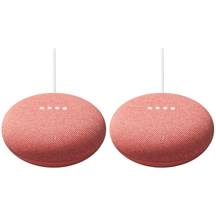 Google Nest Mini - 2nd Gen Smart Speaker  GA01141-US with Google Assistant Coral 2 Pack