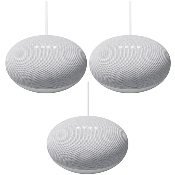Google Nest Mini - 2nd Gen Smart Speaker with Google Assistant Chalk 3 Pack